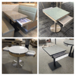 홍콩 스낵 국수집 티 레스토랑 보관 테이블과 의자 조합 밀크티 숍 케이터링 록 플레이트 서랍 테이블 보관 상업용 - 이미지 2