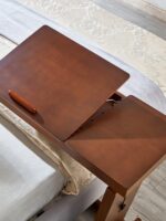 견고한 나무 침대 옆 탁자 이동식 리프팅 접이식 컴퓨터 테이블 침실 공부 테이블 레이지 베드 프런트 테이블 소파 사이드 테이블 - 이미지 3