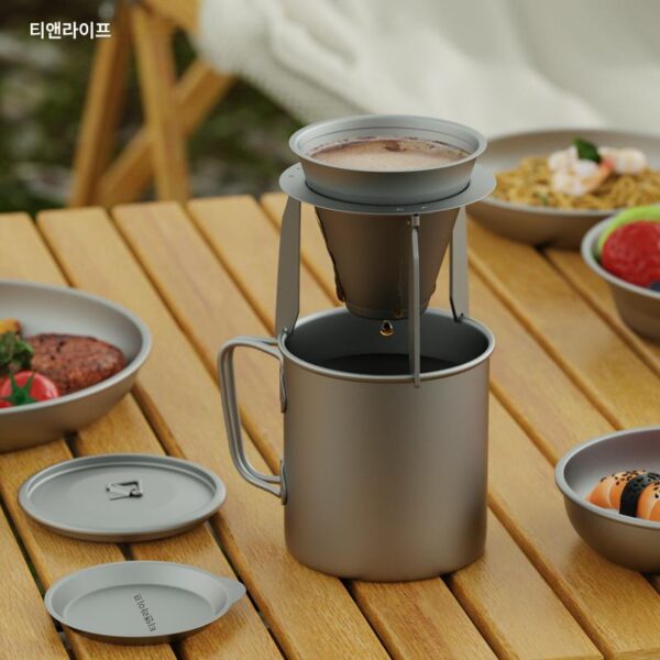 TIANDLIFE 야외 정밀 필터 드립 퓨어 티타늄 핸드 브루드 커피 필터 프리 필터지 퍼널 필터