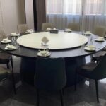 새로운 중국식 호텔 식탁 전기 록 턴테이블 대형 원형 테이블 및 의자 15명 20명 호텔 박스 클럽 2미터 원형 테이블 - 이미지 2