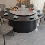 새로운 중국식 호텔 식탁 전기 록 턴테이블 대형 원형 테이블 및 의자 15명 20명 호텔 박스 클럽 2미터 원형 테이블 - 이미지 3