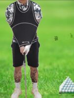 골프 스윙 연습용 셔츠 조끼는 팔과 몸을 전체적으로 연결하여 야외 훈련 시 닭 날개를 개선합니다. - 이미지 4