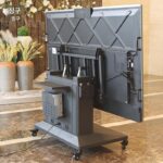 Jinggu 98 86인치 TV 모바일 리프팅 스탠드 회의실 전자 샌드 테이블 터치 올인원 머신 전기 플립 - 이미지 3