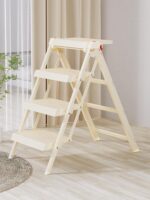 사다리 가정용 접이식 텔레스코픽 소형 경량 4단 사다리 의자 다기능 헤링본 사다리 스텝 사다리 접이식 계단 - 이미지 3