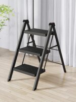 사다리 가정용 접이식 텔레스코픽 소형 경량 4단 사다리 의자 다기능 헤링본 사다리 스텝 사다리 접이식 계단 - 이미지 5