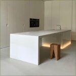 플러시 아일랜드 테이블 다이닝 테이블 통합 홈 오픈 키친 커스텀 록 플레이트 플랫 바 가이드 테이블 역 아일랜드