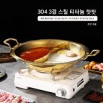 304 스테인리스 스틸 분지 유도 조리기 특수 식품 등급 두꺼운 이중 귀 가정용 투명 수프 만다린 오리 냄비 냄비 상업용 - 이미지 3