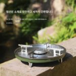 Meidiyingjia 야외 캠핑 초박형 분할 스토브 파티 바베큐 격렬한 불 냄비 휴대용 가스 스토브 장비 녹색 - 이미지 2