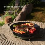 Meidiyingjia 야외 캠핑 초박형 분할 스토브 파티 바베큐 격렬한 불 냄비 휴대용 가스 스토브 장비 녹색 - 이미지 4