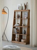 Runjia Home Furnishing Old Pine 접이식 선반 다기능 보관 디스플레이 랙 솔리드 우드 책장 선반 디스플레이 랙 - 이미지 3