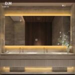 스마트 욕실 거울 벽걸이 변기 거울 벽걸이 변기 상하부 가벼운 터치 스크린 안개 방지 LED 거울