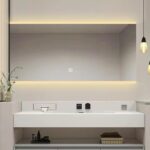 스마트 욕실 거울 벽걸이 변기 거울 벽걸이 변기 상하부 가벼운 터치 스크린 안개 방지 LED 거울 - 이미지 5