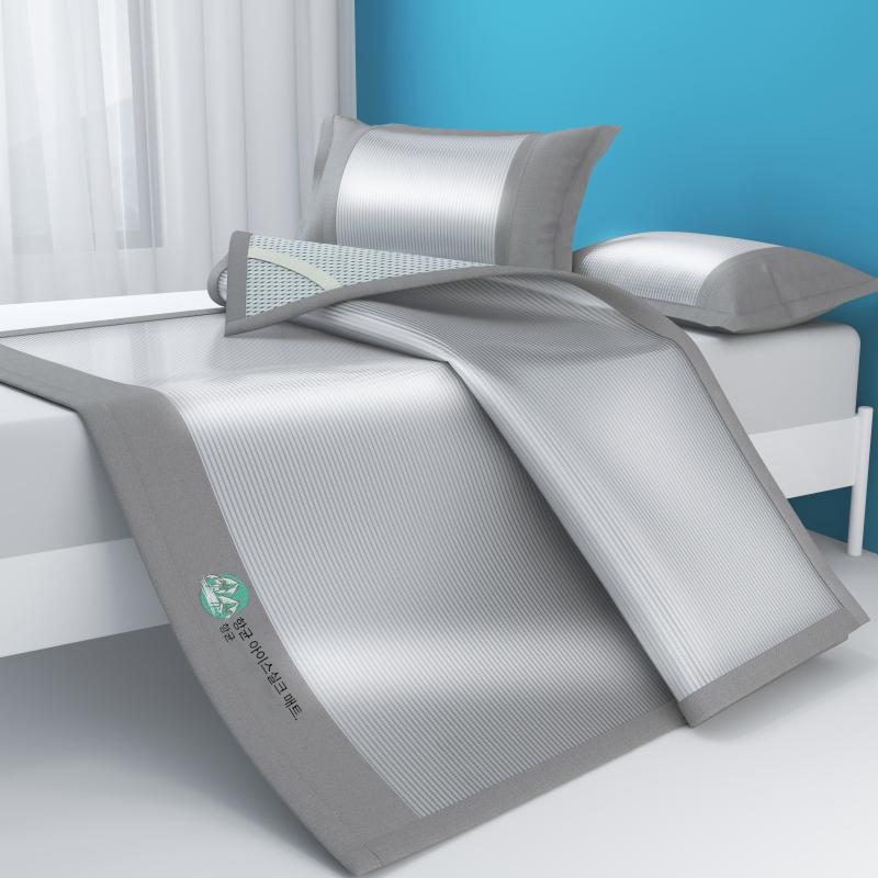 main_786553723013_0-1 아이스 실크 매트 3종 세트 여름용 에어컨 매트 항균 세탁기 사용 가능 접이식 가정용 여름용 침대 시트 소프트 매트 - 이미지 1