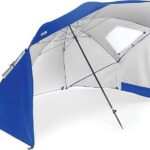 2.4m 야외 캠핑 파라솔 메시 창 휴대용 듀얼 퍼포즈 비치 텐트 우산 - 이미지 4