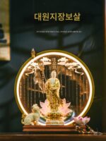 지장보살 집 거실 예배 불교사원 지우화산 지장보살상 지장보살불상 선장신구 - 이미지 3
