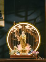 지장보살 집 거실 예배 불교사원 지우화산 지장보살상 지장보살불상 선장신구 - 이미지 5