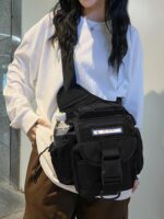 작업복 메신저 백 남녀 야외용 대형 안장 가방 허리 가방 사진 가방 슈퍼 안장 가방 다기능 전술 어깨 가방 트렌드 - 이미지 2