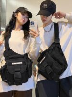 작업복 메신저 백 남녀 야외용 대형 안장 가방 허리 가방 사진 가방 슈퍼 안장 가방 다기능 전술 어깨 가방 트렌드 - 이미지 3