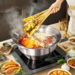 충칭 스테인리스 스틸 만다린 오리 냄비 상업용 핫팟 냄비 심화 및 높이 핫팟 냄비 - 이미지 3