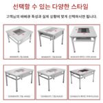 무연 바베큐 테이블 상업용 셀프서비스 바베큐 그릴 숯불 테이블 홈 야외 안뜰 스테인리스 스틸 로스트 양고기 다리 오븐 - 이미지 4