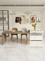 록 플레이트 아일랜드 다기능 다이닝 테이블 통합 이탈리아 심플 라이트 럭셔리 커스텀 접이식 티 다이닝 테이블 - 이미지 4