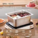 두껍게 만든 사각형 만다린 오리 냄비 냄비 냄비 가정용 일체형 스테인리스 스틸 수프 냄비 프라이팬 유도 밥솥 가스 유니버설