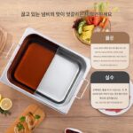 두껍게 만든 사각형 만다린 오리 냄비 냄비 냄비 가정용 일체형 스테인리스 스틸 수프 냄비 프라이팬 유도 밥솥 가스 유니버설 - 이미지 3