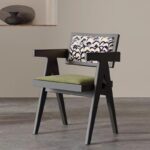 중년 스타일 견고한 원목 식탁의자 홈 노르딕 소형 아파트 디자이너 찬디가르 의자 노르딕 등받이 레저 의자 - 이미지 3