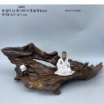 천연 뿌리 예술 뿌리 조각 풍화된 죽은 나무 보라색 점토 찻 주전자 디스플레이 받침대 보석 보관 선반 장식 장식품 A3