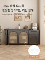 중세 스타일 섬 테이블 식탁 통합 가정용 접이식 접이식 회전 오픈 주방 바 식사 사이드 캐비닛 식탁 - 이미지 5