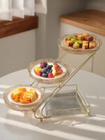 가벼운 고급 과일 접시 고급 캔디 접시 랙 홈 거실 커피 테이블 말린 과일 간식 절묘한 분위기 과일 바구니 - 이미지 2