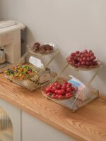 가벼운 고급 과일 접시 고급 캔디 접시 랙 홈 거실 커피 테이블 말린 과일 간식 절묘한 분위기 과일 바구니 - 이미지 4