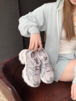 조루시 같은 스타일 아빠화 여성용 봄 두꺼운 밑창 키높이 2025년 신상 실버메쉬 통기성 캐주얼 스포츠화 - 이미지 3