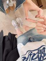 조루시 같은 스타일 아빠화 여성용 봄 두꺼운 밑창 키높이 2025년 신상 실버메쉬 통기성 캐주얼 스포츠화 - 이미지 5