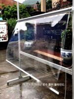 투명 롤러 블라인드 방수 파티션 방수 리바운드 펀치 프리 발코니 야외 리프팅 비드 스프링 PVC 에어컨 커튼 - 이미지 3