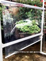 투명 롤러 블라인드 방수 파티션 방수 리바운드 펀치 프리 발코니 야외 리프팅 비드 스프링 PVC 에어컨 커튼 - 이미지 4