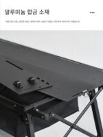 Walkhike 야외 접이식 테이블 캠핑 3피스 전술 테이블 경량 휴대용 알루미늄 합금 리프팅 피크닉 테이블 - 이미지 5