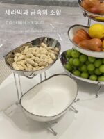 일본 수입 라이트 럭셔리 하이엔드 다층 과일 접시 홈 거실 커피 테이블 간식 접시 사탕 견과류 접시 장식품 - 이미지 4