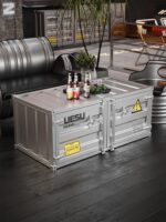 산업 스타일 커피 테이블 컨테이너 보관 캐비닛 인터넷 셀럽 사무실 휴게실 크리에이티브 아이언 보관 낮은 캐비닛 사이드 캐비닛 - 이미지 2