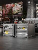 산업 스타일 커피 테이블 컨테이너 보관 캐비닛 인터넷 셀럽 사무실 휴게실 크리에이티브 아이언 보관 낮은 캐비닛 사이드 캐비닛 - 이미지 3