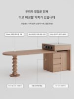 이탈리아식 식탁 섬 통합 가정용 소형 아파트 접이식 레트로 아크 다기능 호두 원목 섬 - 이미지 5