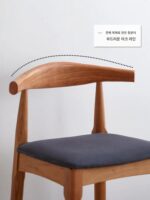 노르딕 애쉬 우드 ​​솔리드 우드 호른 바 체어 홈 모던 심플 백레스트 하이 스툴 체어 바 바 스툴 - 이미지 3