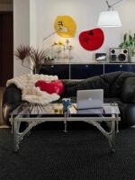 강화 유리 커피 테이블 심플 모던 라이트 럭셔리 디자이너 북유럽 직사각형 금속 커피 테이블 거실 홈 미니멀리스트 - 이미지 3