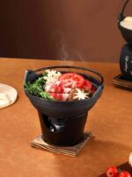 주철 냄비 레스토랑 핫팟 호텔 주철 건조 냄비 홈 스키야키 냄비 작은 핫팟 냄비 일본식 매달린 냄비 앤틱 평평한 바닥 - 이미지 4