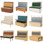 맞춤형 홍콩 스타일 티 레스토랑 핫팟 레스토랑 티 하우스 보관 부스 소파 레스토랑 테이블 및 의자 조합 견고한 목재 상업용