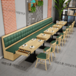 맞춤형 홍콩 스타일 티 레스토랑 핫팟 레스토랑 티 하우스 보관 부스 소파 레스토랑 테이블 및 의자 조합 견고한 목재 상업용 - 이미지 4