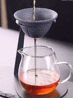 광석 비다공성 차 여과기 필터 가정용 차 여과기 차 세트 액세서리 차 여과기 차 여과기 통합 페어 컵 차 양조 유물 - 이미지 3