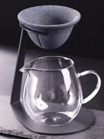 광석 비다공성 차 여과기 필터 가정용 차 여과기 차 세트 액세서리 차 여과기 차 여과기 통합 페어 컵 차 양조 유물 - 이미지 4