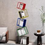 특수형 인터넷 셀럽 코너 수직 책꽂이 바닥형 다층 수납선반 심플 거실 철제 책꽂이 홈 인테리어 - 이미지 4