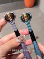더 이상 청소가 불가능할까봐 걱정하지 마세요! 부드러운 털과 중간털을 사용한 성인용 3면 칫솔로 가정에서 사용 가능 - 이미지 2